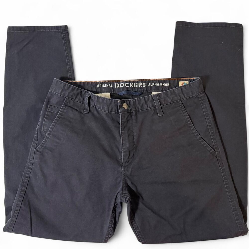 Dockers Men's Navy and Black Trousers